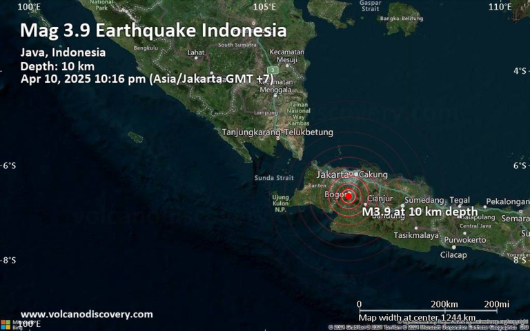 Small 3.9 Quake Hits Near Bogor, Kota Bogor, Jawa Barat, Indonesia – Volcano Discovery