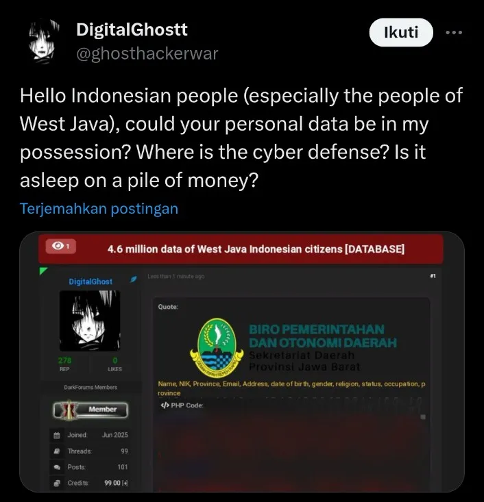 West Java Provincial Government Responds to Claims of Personal Data Theft of 4.6 Million Citizens – Kompas.id