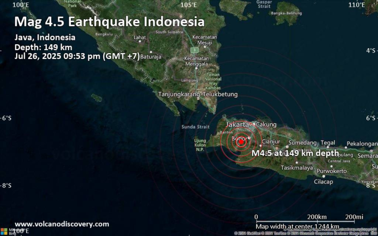 Moderate 4.5 Quake Hits Near Ciampea, Bogor Regency, Jawa Barat, Indonesia – Volcano Discovery