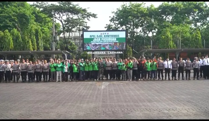 Ratusan Pengemudi Online di Pasuruan Ikuti Apel Akbar, Perkuat Sinergi dengan Polri Jaga Kamtibmas