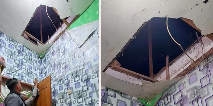 Rumah Warga Pasrepan Diteror Bondet, Atap Kamar Jebol Akibat Ledakan